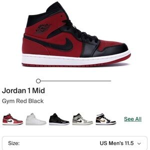 Nike Air Jordan 1 Retro Mid PS 'Gym Red'
 554724-610